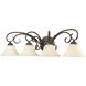 Homestead 4 Light 32 inch Rubbed Bronze Bath Vanity Wall Light in Tea Stone Glass